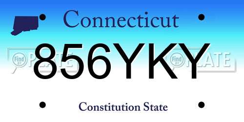 856YKY Connecticut License Plate