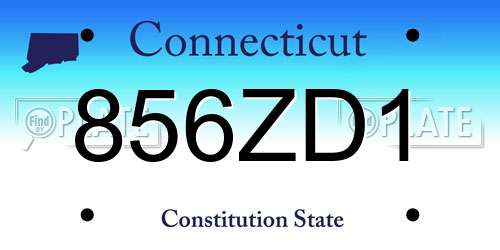 856ZD1 Connecticut License Plate