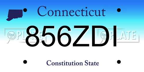 856ZDI Connecticut License Plate