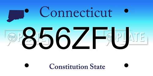 856ZFU Connecticut License Plate