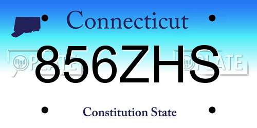 856ZHS Connecticut License Plate