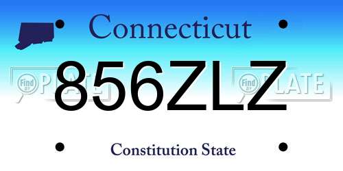 856ZLZ Connecticut License Plate