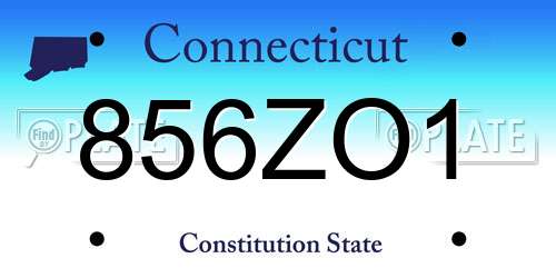 856ZO1 Connecticut License Plate