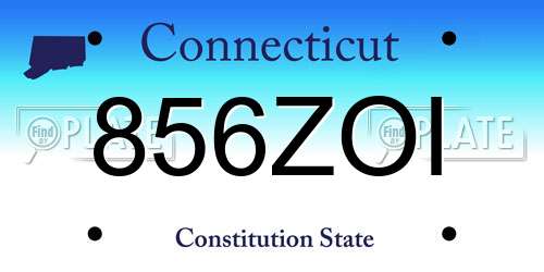 856ZOI Connecticut License Plate