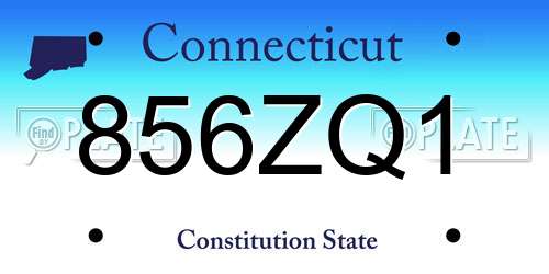 856ZQ1 Connecticut License Plate