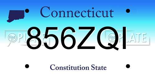 856ZQI Connecticut License Plate