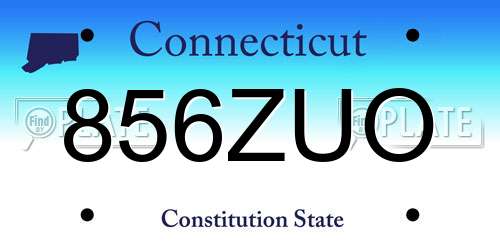 856ZUO Connecticut License Plate