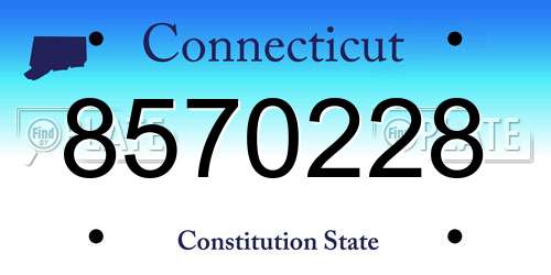 8570228 Connecticut License Plate