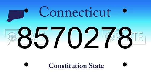 8570278 Connecticut License Plate