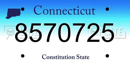 8570725 Connecticut License Plate