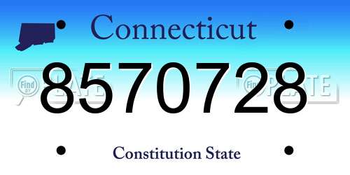 8570728 Connecticut License Plate