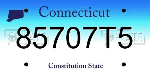 85707T5 Connecticut License Plate