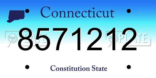 8571212 Connecticut License Plate