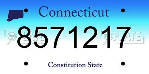 8571217 Connecticut License Plate