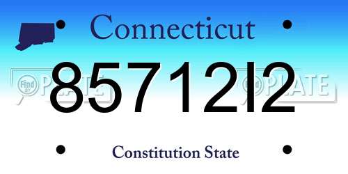 85712I2 Connecticut License Plate