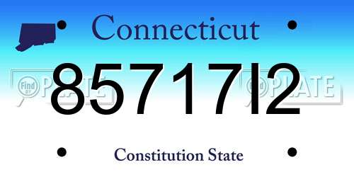 85717I2 Connecticut License Plate