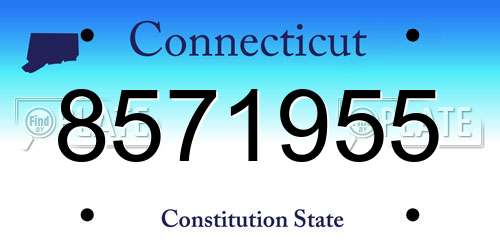 8571955 Connecticut License Plate