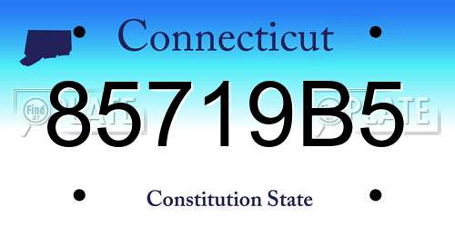 85719B5 Connecticut License Plate