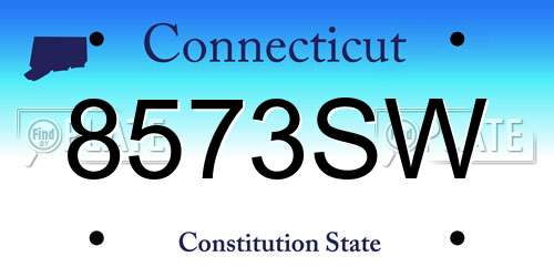 8573SW Connecticut License Plate