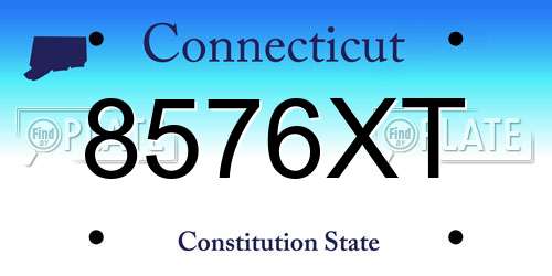 8576XT Connecticut License Plate