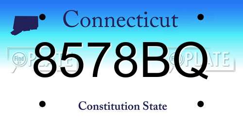 8578BQ Connecticut License Plate
