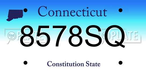 8578SQ Connecticut License Plate