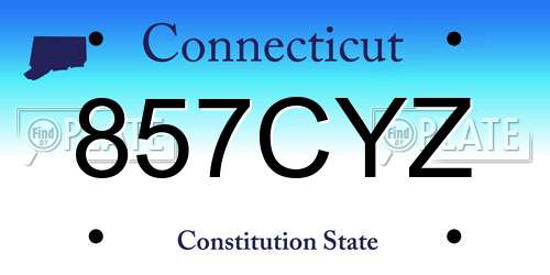 857CYZ Connecticut License Plate