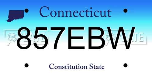 857EBW Connecticut License Plate