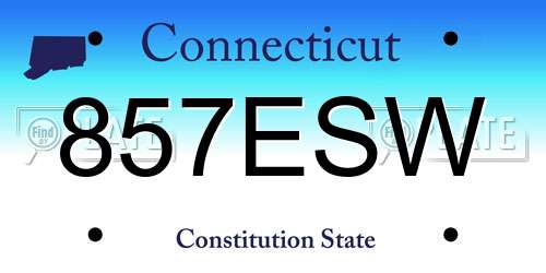 857ESW Connecticut License Plate