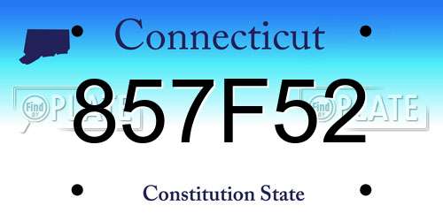 857F52 Connecticut License Plate