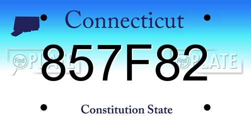 857F82 Connecticut License Plate