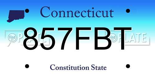 857FBT Connecticut License Plate