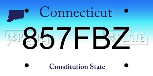 857FBZ Connecticut License Plate
