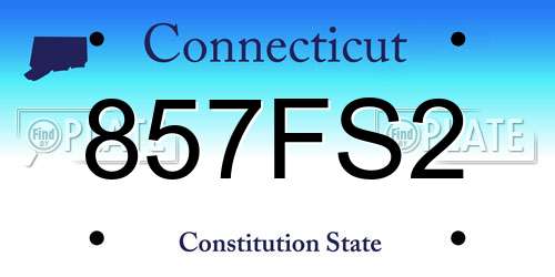 857FS2 Connecticut License Plate