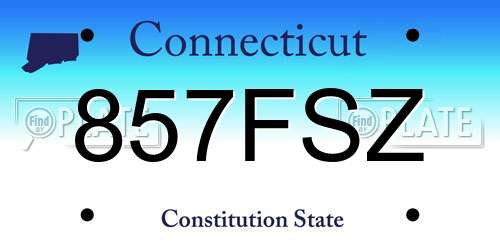857FSZ Connecticut License Plate