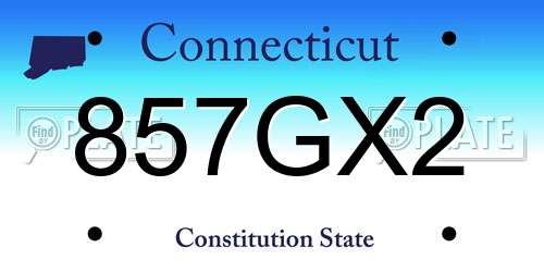 857GX2 Connecticut License Plate