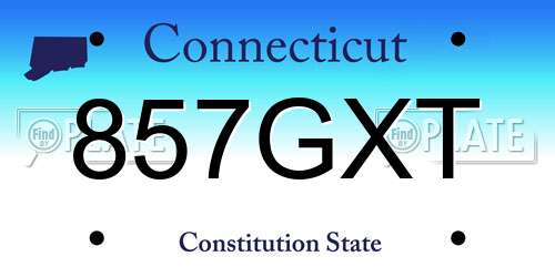 857GXT Connecticut License Plate