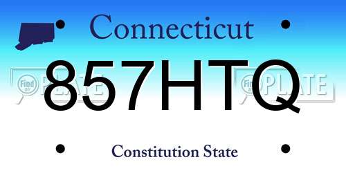 857HTQ Connecticut License Plate
