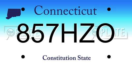 857HZO Connecticut License Plate