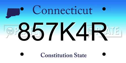 857K4R Connecticut License Plate