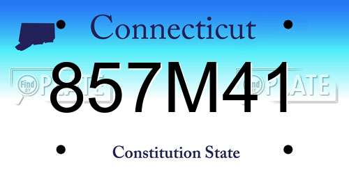 857M41 Connecticut License Plate