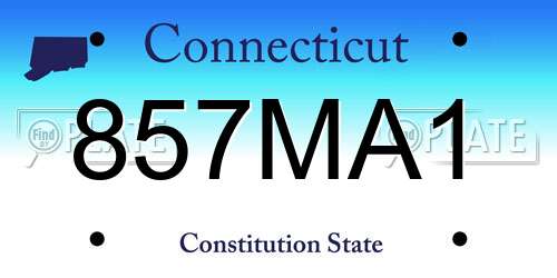 857MA1 Connecticut License Plate