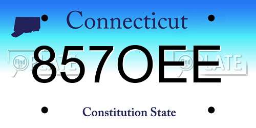 857OEE Connecticut License Plate