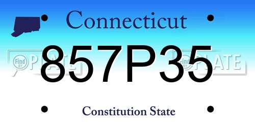 857P35 Connecticut License Plate