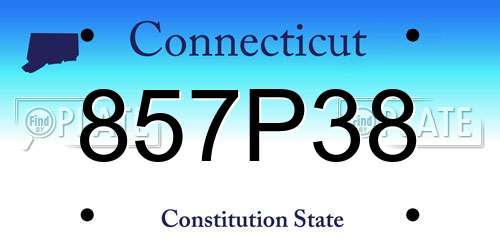 857P38 Connecticut License Plate