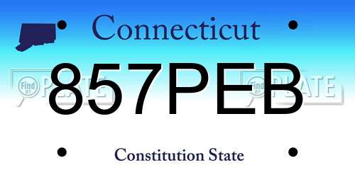 857PEB Connecticut License Plate
