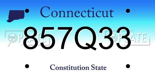 857Q33 Connecticut License Plate