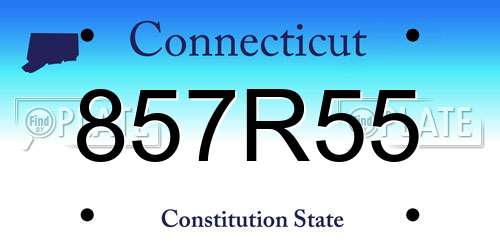 857R55 Connecticut License Plate