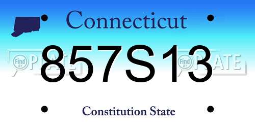 857S13 Connecticut License Plate
