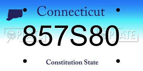 857S80 Connecticut License Plate